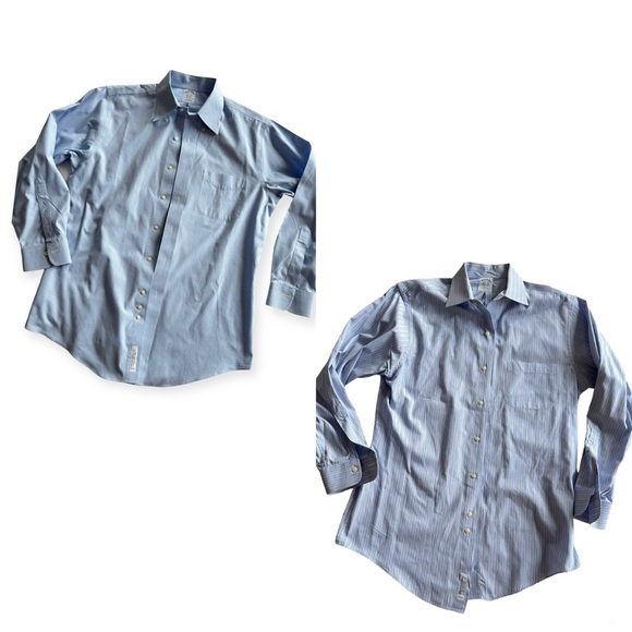 Brooks Brothers Men’s Long Sleeve Button Down Shirts Bundle set of Two 15.5-32 - Picture 1 of 11